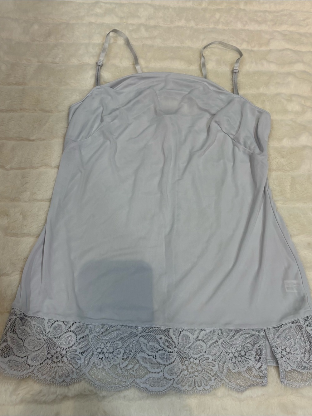 Vintage Lace-Hem Camisole in Light Gray